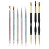 Picture of FULINJOY 8PCS Nail Art Brushes, Double-Ended Brush and Dotting Tool Kit, Dual End Nail Art Pen Brush Acrylic Round Flat Painting Drawing Liner Nail Tools