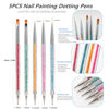 Picture of FULINJOY 8PCS Nail Art Brushes, Double-Ended Brush and Dotting Tool Kit, Dual End Nail Art Pen Brush Acrylic Round Flat Painting Drawing Liner Nail Tools