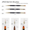 Picture of FULINJOY 8PCS Nail Art Brushes, Double-Ended Brush and Dotting Tool Kit, Dual End Nail Art Pen Brush Acrylic Round Flat Painting Drawing Liner Nail Tools