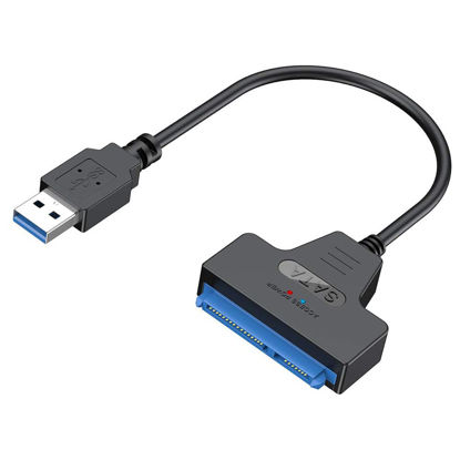 Picture of SATA to USB 3.0 Adapter, Hard Drive to USB Adapter Compatible 2.5 Inch SATA III HDD and SSD Hard Disk Driver-9 inch