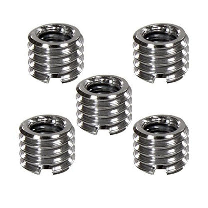 Picture of Foto&Tech Metal 1/4 inch to 3/8 inch Tripod Thread Adapter, Easy Mount Convert Screw Adapter for Tripod Monopod Ballhead, Reducer Bushing for Camera Video Equipment DSLR SLR Mic Boom Stand (5 Pieces)