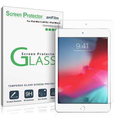 Picture of amFilm Screen Protector for iPad Mini 5/iPad Mini 4, Tempered Glass, 1 Pack