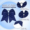 Picture of 2 Packs Jumbo Cheerleading Bow 8 Inch Cheer Hair Bows Large Cheerleading Hair Bows with Ponytail Holder for Teen Girls Softball Cheerleader Outfit Uniform (Navy Blue)