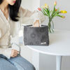 Picture of Cosmetic bags for women, Cute Smile Face makeup bag, travel makeup bag small makeup bag for purse organizer makeup organizer Aesthetic Stuff,Corduroy make up bag with Zipper - Gray