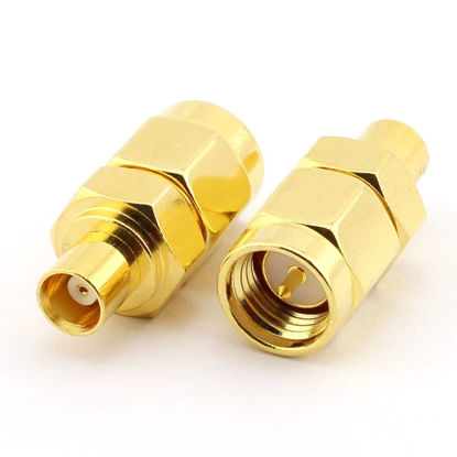 Picture of Saide Electronics 2pcs RF coaxial Coax adadpter SMA Male to MCX Female