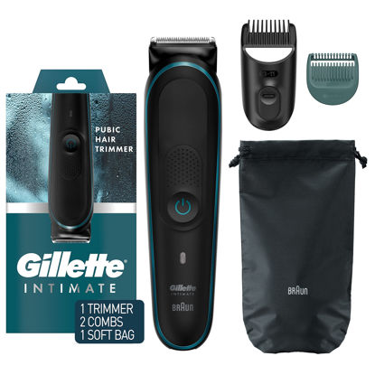 Picture of Gillette Intimate Men’s Manscape Pubic Hair Trimmer, SkinFirst Ball Trimmer For Men, Waterproof, Cordless For Wet/Dry Use, Electric Shaver For Men, Lifetime Sharp Blades, Manscaping Body Groomer