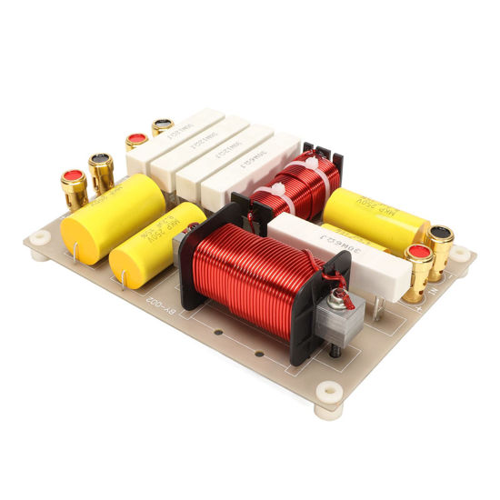 Picture of 2 Way Crossover Filters Frequency Divider, Audio Frequency Divider Speaker Crossover Filters 800W HiFi Speaker Frequency Divider Suitable for Professional Stage Speakers