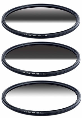 Picture of ICE 67mm Grad ND Set Reverse Hard Soft ND8 Filter Neutral Density ND 67 3 Stop Optical Glass