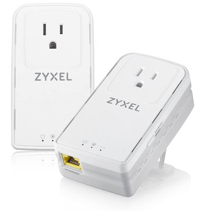 Picture of Zyxel G.hn 2400 Powerline Ethernet Adapter Kit | Pass-Thru Power | Plug & Play | MIMO | Next-Gen G.hn | Gigabit Ethernet | for Smart TVs, On-Line Games, 8K Streaming | Brown Box | PLA6456BBKIT