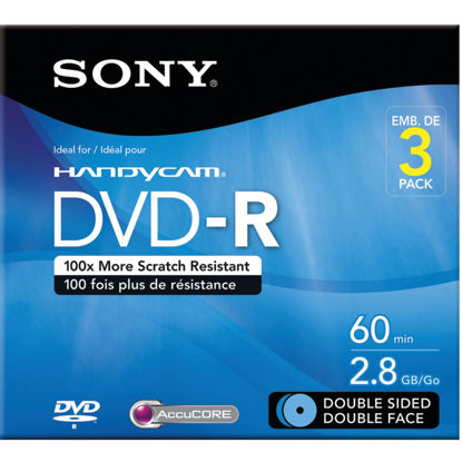 Picture of Sony 3DMR60DSR1HC 3-Pack 8cm DVD-R Double Sided with Hangtab