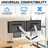 Picture of MOUNTUP White Dual Monitor Stand for Desk, Adjustable Gas Spring Double Monitor Mount for 13-32 Inch, Monitor Arms for 2 Monitors Holds Max 17.6 lbs, VESA 75x75 100x100 with C-clamp& Grommet Base