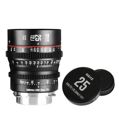 Picture of MEKE 25mm T2.1 Super 35 Prime Manual Focus Cinema Lens for PL-Mount Cine Camera Compatible with C700 PL, ARRI Amira, Alexa Mini etc.