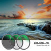Picture of NEEWER 72mm Lens Filter Kit ND8 ND64 CPL Filter Set， Neutral Density+Circular Polarizer Filter Kit with 30 Layers Nano Coating/HD Optical Glass/Water Repellent/Scratch Resistant/Ultra Slim/Filter Bag