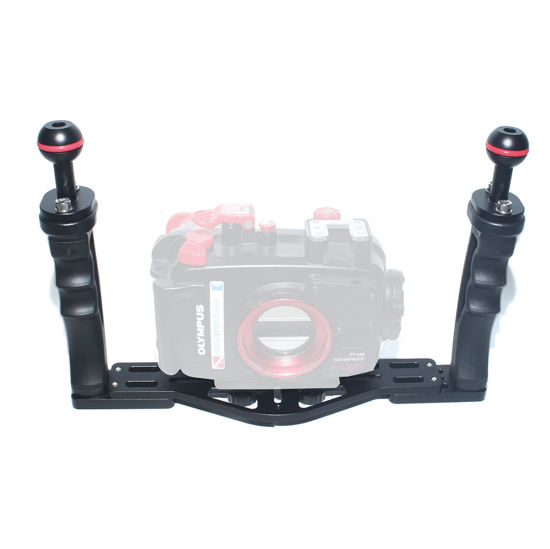 Picture of nitescuba NS10 Underwater Camera Tray extendable Handle Grips Bracket for gopro,pt059,rx100 uw Camera housing Universal Soft Handle with Aluminum and Rubber Material