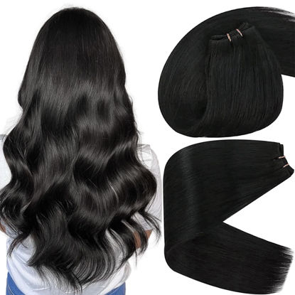 Picture of [New Arrival] Sunny Sew in Hair Extensions Black Human Hair Sew in Bundles Natural Black Silky Double Weft Sew in Hair Extensions Real Human Hair For Women 100g 16inch