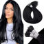 Picture of 【Deal】LAAVOO 24" Jet Black Hair Extensions Human Hair Nano Ring Long Hair Extensions 50g Natural Black Nano Remy Human Hair Extensions Cold Fusion 50 Stands