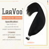 Picture of 【Deal】LAAVOO 24" Jet Black Hair Extensions Human Hair Nano Ring Long Hair Extensions 50g Natural Black Nano Remy Human Hair Extensions Cold Fusion 50 Stands