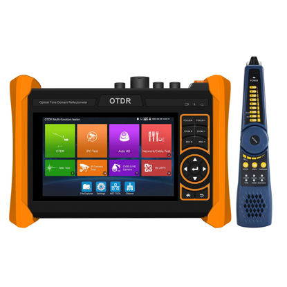 Picture of WANLUTECH OTDR Tester CCTV Tester,OTDR Fiber Optic Tester 1310/1550nm Built-in OPM OLS VFL Event Map Support 8MP TVI CVI AHD 4K IP Camera Test PoE/RJ45 Cable TDR Test/HDMI VGA in