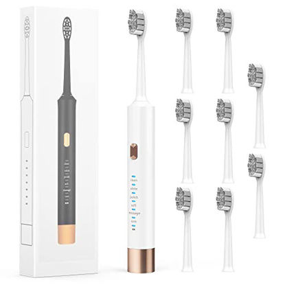Picture of 8 Brush Head High Frequency Electric Toothbrush, IPX7 Waterproof USB Fast Charge Can Be Charged for 60 Days?White?