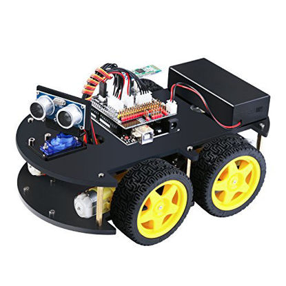 Picture of Elegoo EL-KIT-012 UNO Project Smart Robot Car Kit V 3.0 with UNO R3, Line Tracking Module, Ultrasonic Sensor, Bluetooth Module