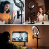 Picture of SupeDesk 12" Ring Light with Stand and Phone Holder,Overhead Phone Stand,2 Phone Holders,2700-6500K,3 Color Modes,10 Brightness Levels,Remote Control,Adjustable,Live Stream,Tiktok/YouTube