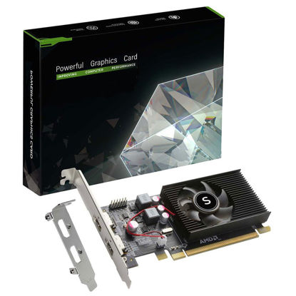 Picture of SAPLOS Radeon HD 6570 Graphics Card, Dual HDMI, 1G GDDR3 64-bit, Video Cards PC, Low Profile, Computer GPU, PCI Express x 16, 60W Low Power, Plug & Play, Single Fan Air Cooling