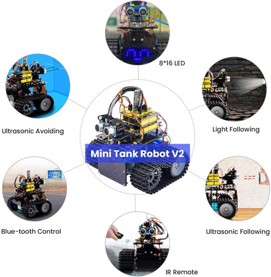 GetUSCart- KEYESTUDIO Mini Tank Robot V2 Smart Car Kit for Arduino, IR ...