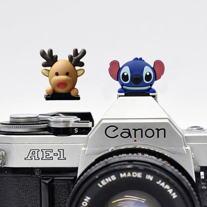 Picture of ZOSTLAND Cute SLR Camera Hot Shoe Boot Cover Cap,Attractive Animals Hot Shoe Protector,Compatible with Fuji Canon Nikon Pentax Leical (Stitch + Deer)