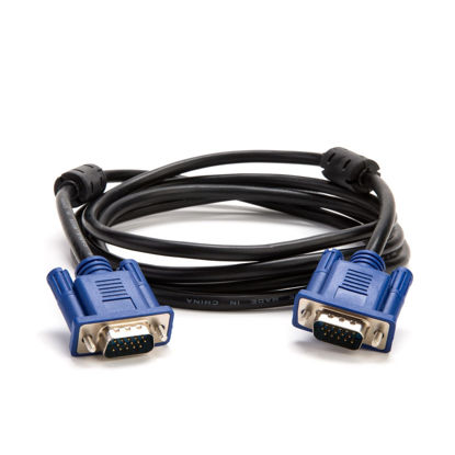 Picture of 5ft Monitor VGA Cable - Male to Male Cable for Video Transmission from PC or Laptop to Monitor Screen or Projector, with VGA Plug Port - Ideal for Office or Home Use