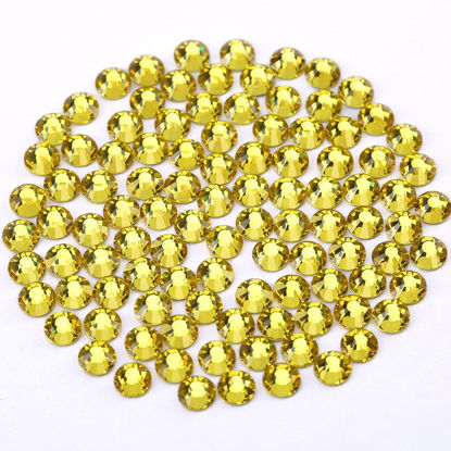 Picture of Novani Lemon Yellow Rhinestones, Flatback Crystal Loose Gemstones 1440pcs Glass Rhinestones for Clothes Shoes Crafts Makeup Nail Art and DIY Decorations(SS12, Citrine)