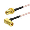 Picture of Bingfu SMA Female Bulkhead Mount to SMA Male Right Angle RG316 Antenna Extension Cable 12 inch 30cm 2-Pack Compatible with 4G LTE Router Cellular RTL SDR Receiver