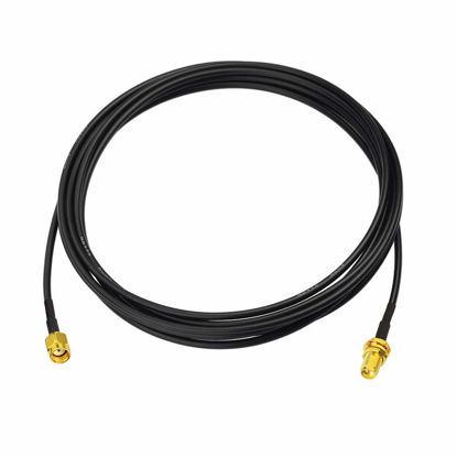 Picture of Bingfu RP-SMA Male to RP-SMA Female Bulkhead Mount RG174 WiFi Antenna Extension Coaxial Cable 3m 10 feet for WiFi Router Wireless Network Card USB Adapter Security IP Camera