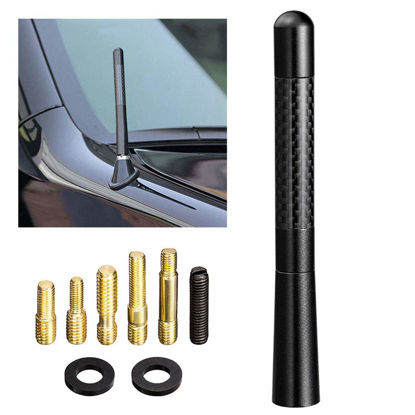 Picture of Bingfu Car Radio Antenna Mast Carbon Fiber Truck Antenna Replacement for Ford F150 Raptor F250 F350 F450 Super Duty, Dodge RAM 1500 2500 3500, Toyota, Nissan, Jeep