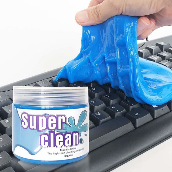Picture of Rong Xuan Super Clean Keyboard Slime Dust Cleaner,Reusable Magic Keyboard Dust Soft Mud,Universal Gel Dust Slime Cleaner for Phone,Car Vents,Laptops,Cameras,Printers,Calculators, Screens (Blue)