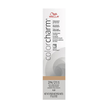 Picture of WELLA Color Charm Permanent Gel Hair Color for Gray Coverage, 2N/211 Very Dark Brown, 2 oz