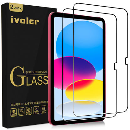 Picture of ivoler [2 Pack] Screen Protector for Apple iPad 10th 10.9" 2022 Generation(A2757), Tempered Glass Scratch Resistant HD Clarity, Apple Pencil Compatible For iPad 10th Gen 10.9 inch 2022 Released