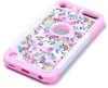 Picture of Apple iPod Touch 6,7th Case, iPod 7th Case, Rainbow Unicorn Pattern Shockproof Studded Rhinestone Crystal Bling Hybrid Case Silicone Protective Armor for Apple iPod Touch 6 7th Generation