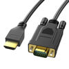 Picture of fairikabe HDMI to VGA Cable 6Ft, HDMI to VGA Adapter 1080P 60Hz, Unidirectional HDMI Male to VGA Male Cable for Monitor, HDMI to VGA Cable Adapter for Laptop, PC, Projector, TV