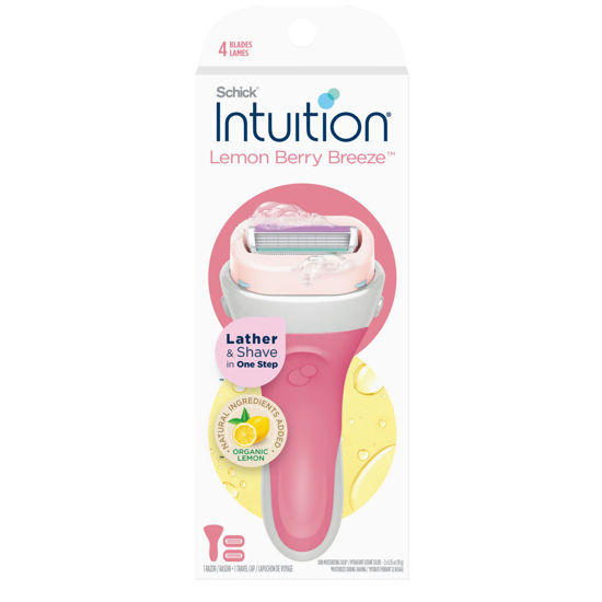 Picture of Schick Intuition Lemon Berry Breeze Razors for Women | 1 Razor & 2 Intuition Razor Blades Refill with Organic Lemon