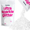 Picture of Hemway Premium Ultra Sparkle Glitter Multi Purpose Metallic Flake for Arts Crafts Nails Cosmetics Resin Festival Face Hair - White Iridescent - Chunky (1/40" 0.025" 0.6mm) 100g / 3.5oz