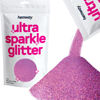Picture of Hemway Premium Ultra Sparkle Glitter Multi Purpose Metallic Flake for Arts Crafts Nails Cosmetics Resin Festival Face Hair - Pink Holographic - Microfine (1/256" 0.004" 0.1mm) 100g / 3.5oz