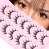 Picture of Manga Lashes Natural Look False Eyelashes Anime Lashes Mink Wispy Fluffy Spiky 3D Volume Eyelashes Pack Korean Japanese Asian Cosplay Fake Eyelashes Look Like Individual Cluster 7 Pairs by EYDEVRO