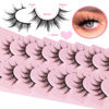 Picture of Manga Lashes Natural Look False Eyelashes Anime Lashes Mink Wispy Fluffy Spiky 3D Volume Eyelashes Pack Korean Japanese Asian Cosplay Fake Eyelashes Look Like Individual Cluster 7 Pairs by EYDEVRO