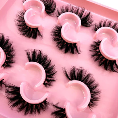 Picture of HBZGTLAD 5pairs/6 Pairs Fluffy False Eyelashes Natural Faux Mink Strip 3D Lashes Pack (MSD-2)
