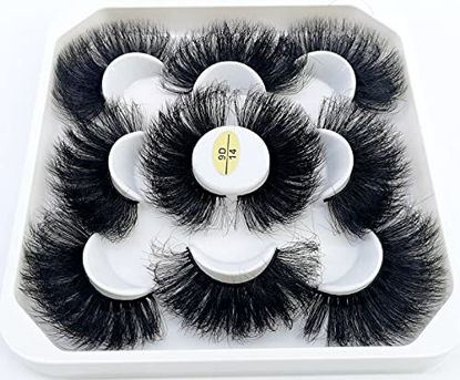 Picture of HBZGTLAD new 5 Pairs 25 mm 3d Mink Lashes Bulk Faux with Custom Natural Mink Lashes Pack Short Wholesales Natural False Eyelashes (9D-14)