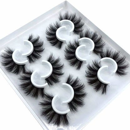 Picture of HBZGTLAD 6 Pairs Fluffy False Eyelashes Natural Faux Mink Strip 3D Lashes Pack (MDF-12)