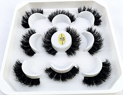 Picture of HBZGTLAD new 5 Pairs 25 mm 3d Mink Lashes Bulk Faux with Custom Natural Mink Lashes Pack Short Wholesales Natural False Eyelashes (9D-01)