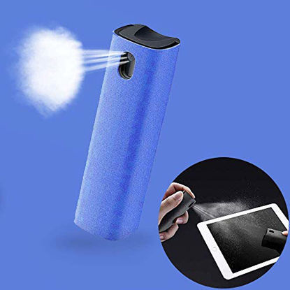 Picture of 2in1 Screen Cleaner Spray Bottle and Microfiber Cloth - Sterilization Disinfection Cleansing, Instantly Clean The Screen of Your Phone, Tablet, TV, Laptop?Bottle Refillable Cleaner(Blue)