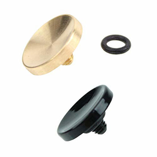 Picture of Foto&Tech Soft Shutter Release Button Compatible with Fuji X-T20 X-T10 X-T3 X-T2 X-PRO2 X-PRO1 X100F X100T X100S X30 X-E2S Sony RX1RII RX10 IV III II Lecia M10 M9 Nikon Df F3 (2 Pieces, BK+GD)