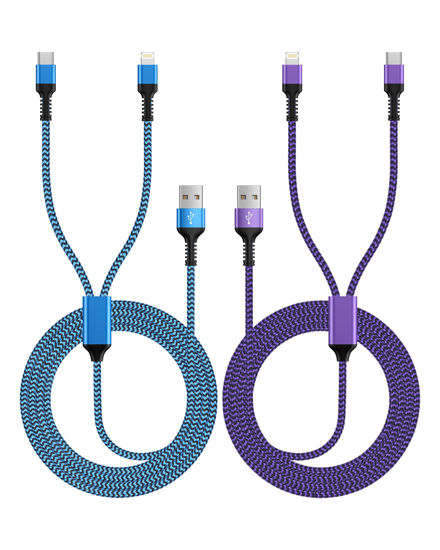 GetUSCart- Multi Charging Cable 2-in-1, 4FT Long Multiple Charger